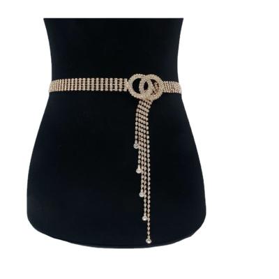 China Fashion TRENDY Rhinestone Chain Belts For Women Designer Chain Belts Custom Rhinestone Waist Chains 2022 for sale