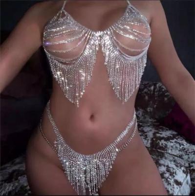 China FASHIONABLE Wholesale Waist Chain Rhinestone Body Chains Lingerie Body Chain Set for sale