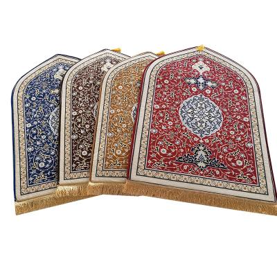 China Polyester Mullins Foldable Washable Islamic Pilgrimage Blanket Thickened Flannel Prayer Blanket Sponge Printed Portable Prayer Mat for sale