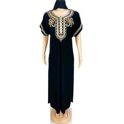 China Wholesale Embroidered Robe Abaya Muslim African Middle Waist Robe Black Women Long Embroidered Abaya Robe Waist Long Robe Design African Muslim Facoty Islamic Facoty Robe Black Middle African Clothing New Long for sale