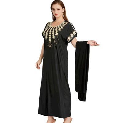 China Factory Wholesale Islamic Clothing New Arabic Muslim Women's Long Dress Muslim Women's Clothing Embroidery Ice Silk Robe Dubai Turkiye Grand Robe Abaya Border Cardigan for sale