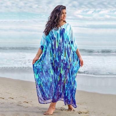 China Breathable Beach Cover Up Shirts Tops For Womens Blouses Womens Cheap Dress Chiffon Dress Floral 2020 for sale