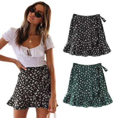 China High Fashion Breathable Women's OEM Size Floral Print Comfortable Ruffle Plus Size Women's Skirts for sale