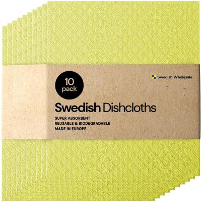 China Sustainable Swedish Dishcloth Cellulose Terry Cloths - Bulk 10 Packs of Eco-Friendly No Odor Reusable Cleaning Cloths for Kitchen for sale