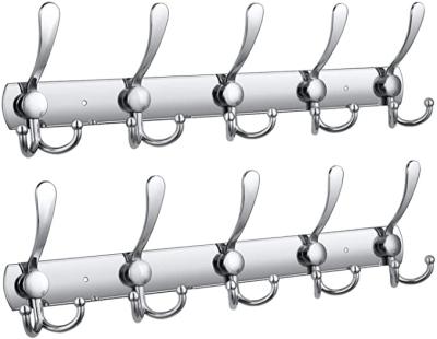 China Rack Stainless Steel Stocked Coat Hangers Racks Wall Mounted Robe Hat Sticker Broom Holder Coat Hooks for sale