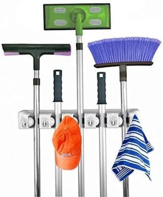 China Wall Mounted Rake Mop Handles Organizer Tool Garden Coat Hooks Standable Broom Holder for sale