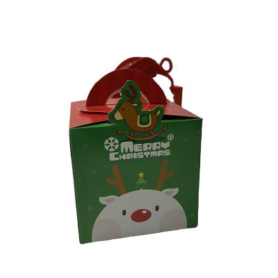 China Custom Christmas Small Gift Materials Logo Mixed Color Candy Decorative Reused Paper Boxes With Handle for sale