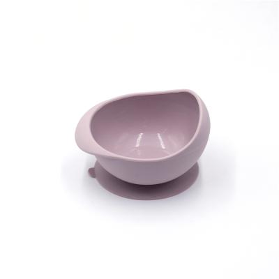 China BPA Free Silicone Suction Baby Food Grade Silicone Bowl Baby Stocked Feeding Bowl With Suction for sale