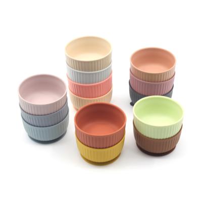 China Stocked Wholesale Colorful Baby Bowl Silicone Soft BPA Free Soft Bowl For Baby Feeding for sale