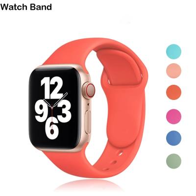 China Custom Replacement Sport Silicone Smart Watch Rubber Bands For W26 T500 38MM 44MM Apple Watch Band Strap for sale