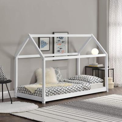 China Modern Nordic Style Baby Child Solid Wood Student Single Double Princess Bed Room Wood Frame Photography Props Bed for sale