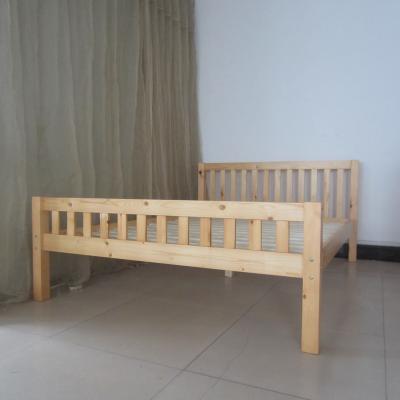 China Latest Solid Wood Pine Wood Double Bed Frame Designs With Double Height for sale