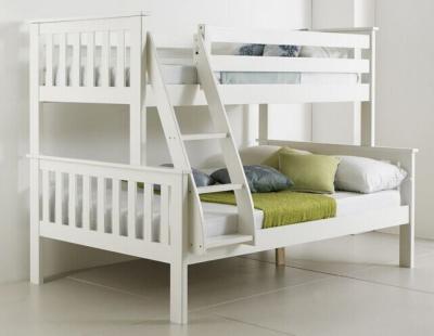 China Split In 2 Bed Modern Design Popular Solid Wood Triple Pine Bunk Bed for sale