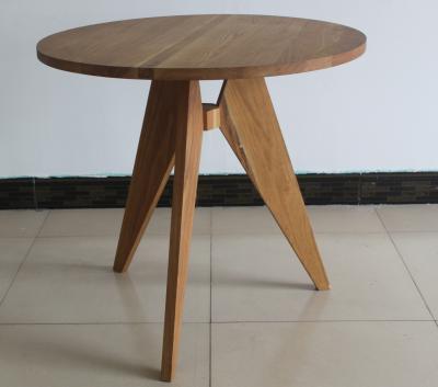 China Round Design Modern Solid Oak Round Dining Table Oil Finish for sale