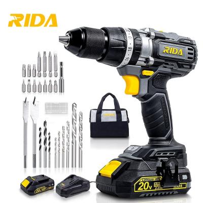 China Hammer drill with brushless motor 20V Brushless motor cordless drill kit Battery Drilling Machine with Case for sale