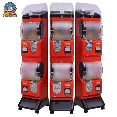 China 2019 Popular Coin Operated Dual PC Toy Gumball Candy Capsule Vending Machine for sale