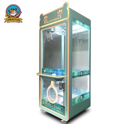 China Full LED Gift Doll Game Panda Baby Toy Claw Crane Crane Machine Colorful Changing Transparent Vending Arcade for sale