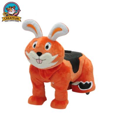 China 20~25 Songs Multi Amusement Park Design Coin Operated Electric Rabbit Kids Walking Toy Animal Ride for sale