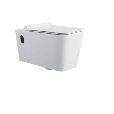 China Durable New Type European Public Ceramic Rimless Wall Mounted Wall Hung Wc Toilet Toilet Cabinet for sale