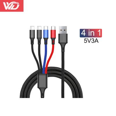 China MP3/MP4 Player 4in1 3in1 USB Type C Cable For iPhone 13 12 11 Pro XS Max 3 In 1 2 In 1 Charging Cable Micro USB Cable For Huawei Samsung Xiaomi for sale