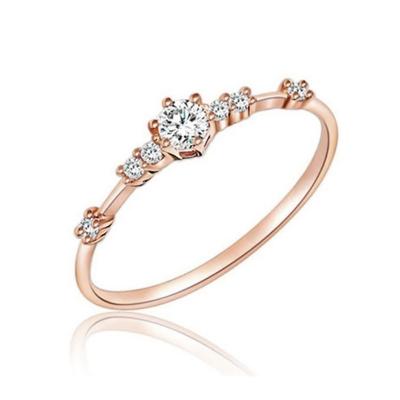 China Gold Plated Rings Shape 14k Gold Plated Silver Gold Small Crystal Zircon Wedding Engagement Finger Rings For Women for sale