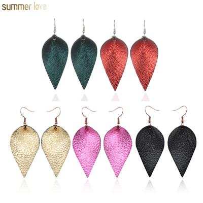 China Earrings For Women Fashion Jewelry Women's Hot Sale Bohemia Earrings Cutting Leaf Sequin Handmade Multicolor For Choose Water Drop Leather Earrings For Women girls for sale