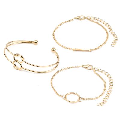 China Hot Sale 3pcs/set Trendy Designs Double Knot Bracelet Set for sale