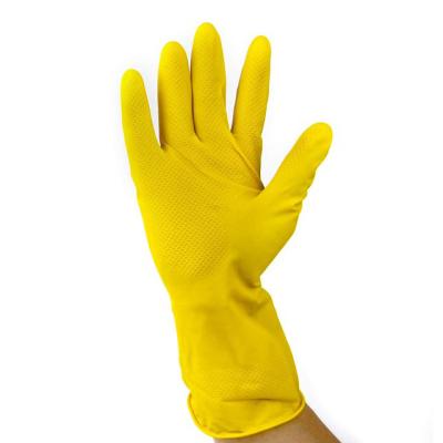 China Household/supply/yellow line sale flock rubber gloves CE 35g/40g/45g/50g/55g/60g laboratory/light industry/hotel/garden etc. warm latex maid gloves for sale