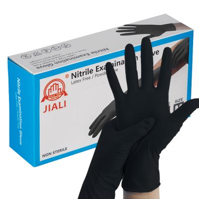 China Disposable Nitrile Gloves Hospital/Lab/Light Industry/Household/Pet Care Food Protection 6mil Black Daily Process Work Nitrile Gloves for sale