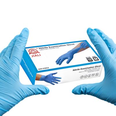 China Hospital / Laboratory / Light Industry / Household 100 Pcs / Box Nitrile Ready Stock Blue Gloves Powder Free Disposable Nitrile Gloves for sale