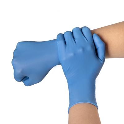 China Hospital / Lab / Best Quality Light Industry 510k Examination Nitrile Gloves Blue Texture for sale