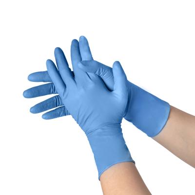 China Hospital / Lab / Blue Medical Exam Nitrile Gloves Glove Disposable Nitrilo Use Safety Light Industry for sale