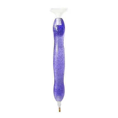 China Custom Factory Customization LINGMU Diamond Painting Tool Resin Point Drill Pen Wholesale Crystal Shiny Purple for sale