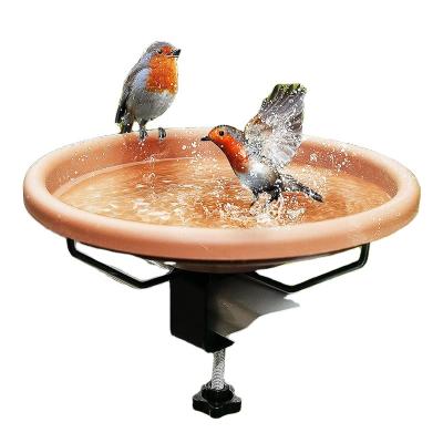 China Sustainable Bird Bath Bowl Detachable  Amazon Hot selling water feeder  Wind proof Deck mounted Garden for sale