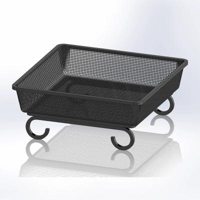 China Automatic 2022 Hot Outdoor Patio Garden Square Metal Mesh Ground Seed Bird Feeder Tray for sale