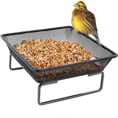 China Automatic Ground Bird Feeder Tray---Metal Mesh Seed Tray for Bird Feeders, Outdoor Garden Decoration for Wild Backyard Attracting Birds for sale