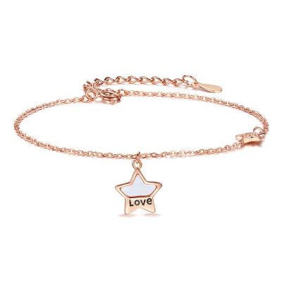 China Wholesale 2020 Fashion Trendy Women's Bracelet For Ladies Silver Star 925 Bling Crystal Custom Couple Chain Charm Bracelet Manufacturer for sale