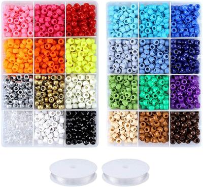 China 3000Pcs Small Eco-friendly Multicolor Loose Spacer Beads Plastic Beads For Kids DIY for sale