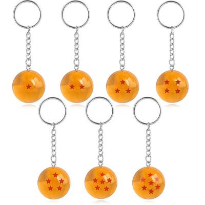 China Other Hot Selling Anime Dragon Ball 1 - 7 Stars Key Chain Transparent PVC Ball Pendant Key Chain For Fans Cosplay Gift for sale