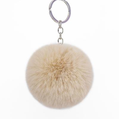 China 2021 Accessories 2021 Fashionable Simple Design Fake Fur Fluffy Cute Faux Fur Pompom Ball Key Chain Key Holder for sale