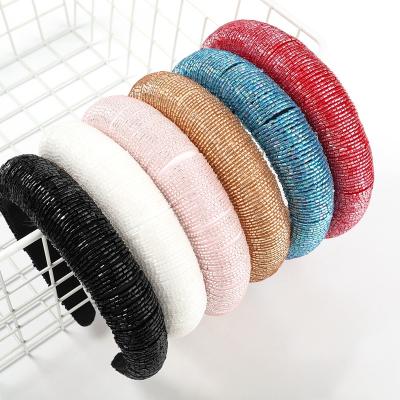 China Acrylic 2021 new solid color glass tube hair band women mop off headband hair accessories for sale