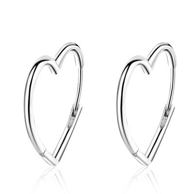 China FASHIONABLE modern cheap girls metal rhodium plated 2020 large heart vintage ladies earrings woman geometric custom jewelry circle earrings for sale