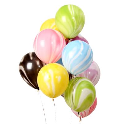 China Rainbow Tie Disposable Eco-Friendly Dye Balloons 100PCS 12 Inch Agate Marble Latex Balloons (Color Clouds) for sale