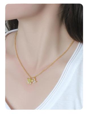 China TRENDY Crystal Butterfly Necklace for Women Zircon Planet Insect Pendant Necklaces Collar Clavicle Chains Jewelry Birthday Gifts for sale