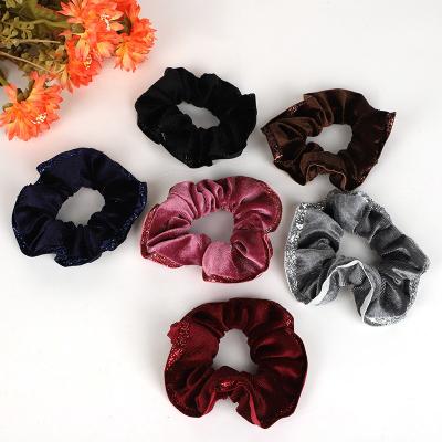 China Environmentally Friendly Korean Velvet Hair Ties Pure Color Fashion Elastic Band Professional Women Hair Rope Hair Scrunchies Accessories for sale