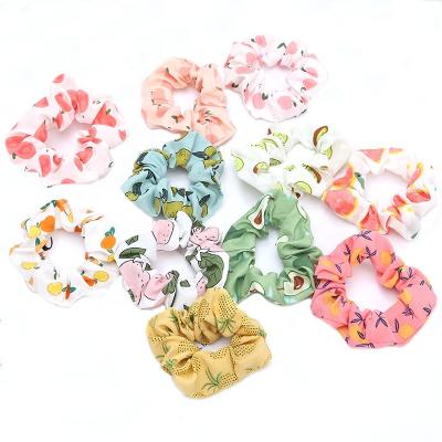 China 11 Fashionable Environmentally Friendly Fruit Series Women Hair Bands Small Girl Hair Color Cool Circle Ponytail Elastic Hair Scrunchies Wholesale for sale