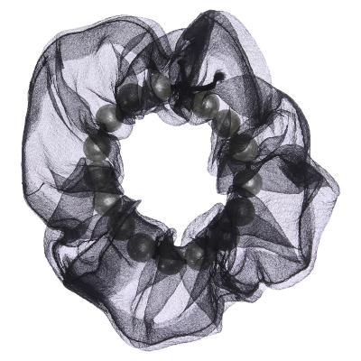 China Zhuyan Fashion Girl's Fashion Pearl Hair Bead Soft Environmentally Friendly Mesh Tie Elastic Hair Bands For Women Scrunchies Wholesale for sale