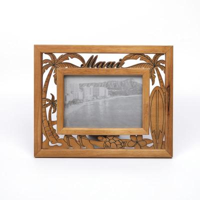 China High quality simple and practical rectangular brown handmade anti-rust wooden picture frame W-PF-01 for sale