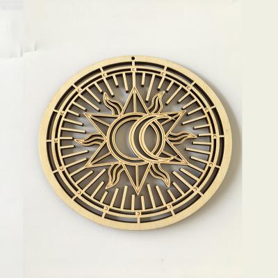 China Latest China Laser Wood Cut And Laser Engraved Om Symbol For Natural Healing for sale