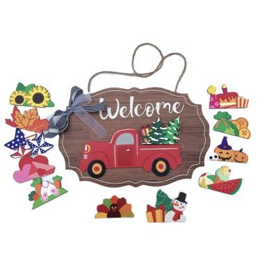 China Farmhouse Wooden Truck Home Decor Items Decor Items China Gift Welcome Sign for sale